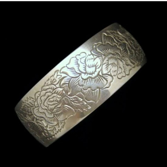 Vintage Kirk Pewter Cuff Bracelet - Picture 1 of 3